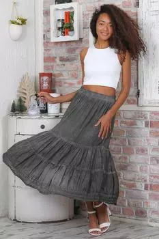 Юбка - Серый - Макси Chiccy