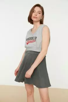 Юбка - Серый - Макси Trendyol, серый