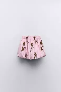 Юбка-шар с принтом ZARA, розовый
