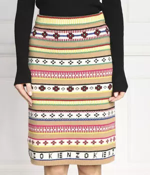 Юбка шерстяная Kenzo, мультиколор