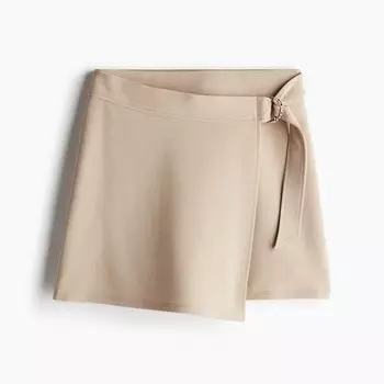 Юбка-шорты H&M Jersey Wrap, бежевый