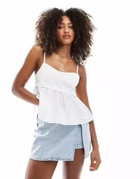 Юбка-шорты из денима Pimkie с боковыми разрезами светло-голубого цвета