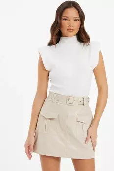 Юбка-шорты из искусственной кожи Stone QUIZ Clothing