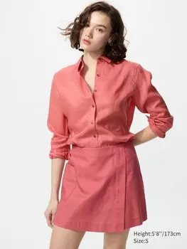 Юбка-Шорты из льняной смеси Uniqlo, розовый