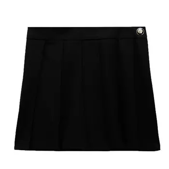 Юбка-шорты Zara Box Pleat, черный