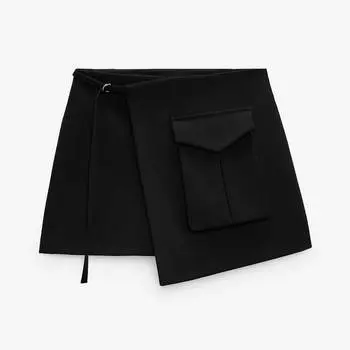 Юбка-шорты Zara Cargo, черный