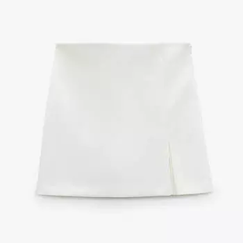 Юбка-шорты Zara Skort With Slit Detail, кремовый