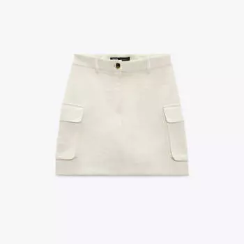 Юбка-шорты Zara Skorts With Pockets, кремовый