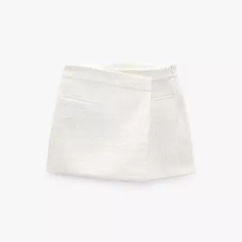 Юбка-шорты Zara Textured, кремовый