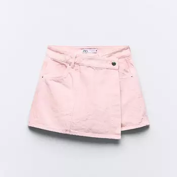Юбка-шорты Zara Z1975 Denim Crossover, розовый
