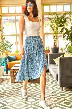 Юбка - Синяя - Миди Olalook, синий