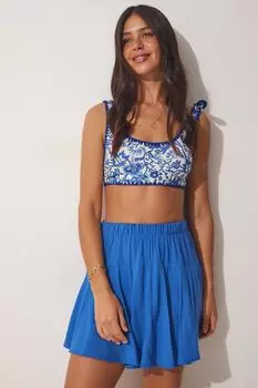 Юбка - Синяя - Мини Happiness stanbul, синий