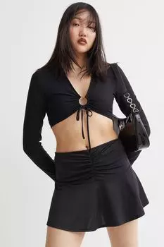 Юбка со сборками H&M, черный