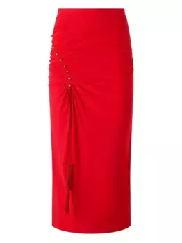 Юбка со сборками Roberto Cavalli, красный