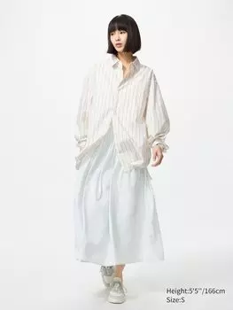 Юбка со сборками Uniqlo, серый