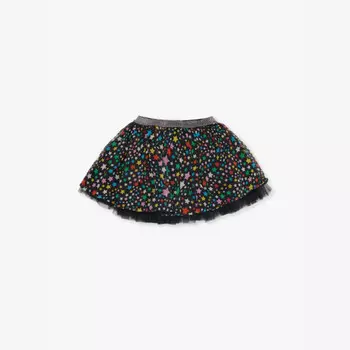 Юбка со звездным узором, классического кроя, 4-12 лет Stella Mccartney, черный