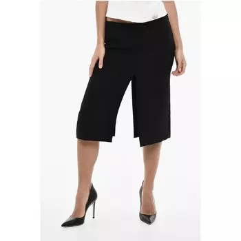 Юбка Solid Color Longuette with Frontal and Back Double Split Dsquared2, черный