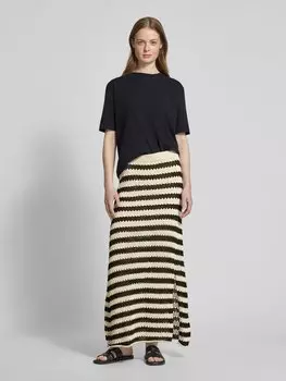 Юбка спицами с ажурным узором модель «BIRDIS» ICHI, черный