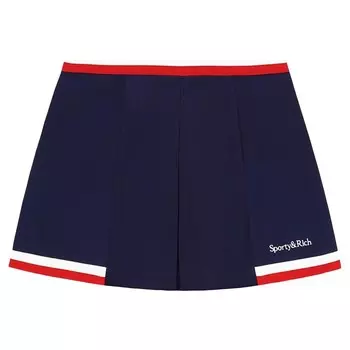 Юбка Sporty & Rich Serif Logo Mila Pleated Skirt, темно-синий