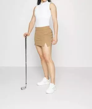 Юбка средней длины Amilie Коричневого цвета с тигровым принтом J.LINDEBERG