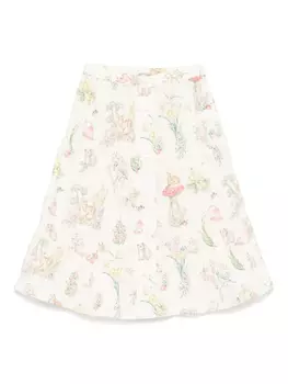 Юбка Stella McCartney Kids с цветочным принтом, нейтральный