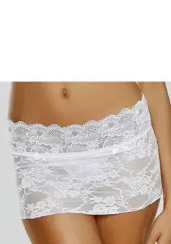 Юбка-стринг LASCANA из слегка прозрачного эластичного кружева, голубой