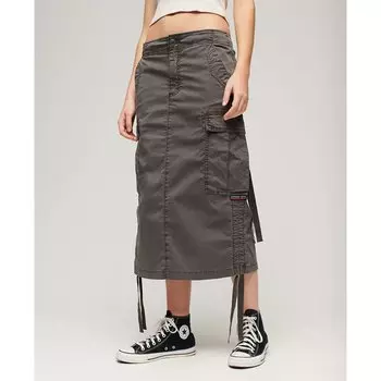Юбка Superdry Cargo Midi, серый