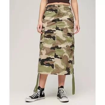 Юбка Superdry Cargo Midi, зеленый