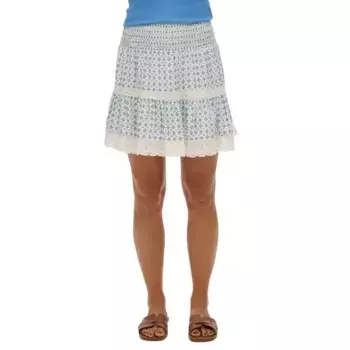 Юбка Superdry Printed Lace Trim short skirt, бежевый
