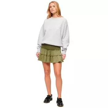 Юбка Superdry Tiered Short, зеленый