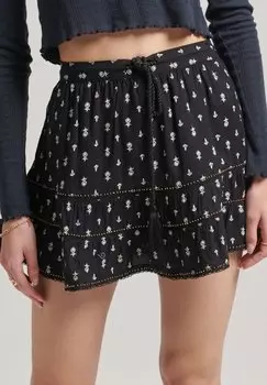 Юбка Superdry VINTAGE EMBELLISHED, черный геометрия