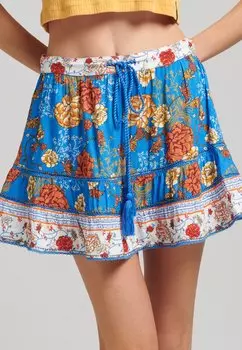 Юбка Superdry VINTAGE EMBELLISHED, цвет blue floral