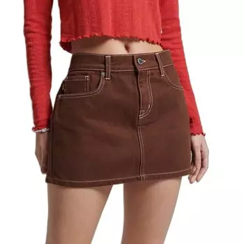 Юбка Superdry Workwear Mini, коричневый
