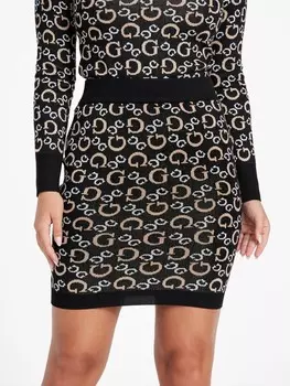 Юбка-свитер с логотипом Tianna Guess Factory, цвет Jet Black Multi