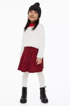 Юбка-свитшот из трикотажа H&amp;M, красный/клетчатый