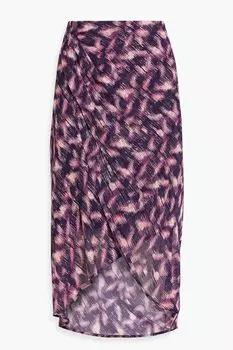 Юбка Taio из крепона фил-купе с эффектом металлик и запахом IRO, фиолетовый