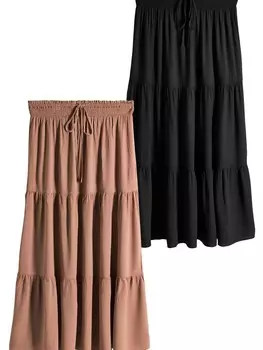 Юбка The Set, цвет Brown/Black