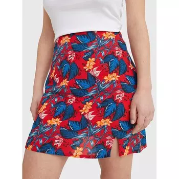 Юбка Tommy Jeans Printed Slit Midi, красный