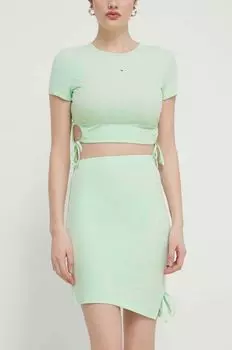 Юбка Tommy Jeans, зеленый