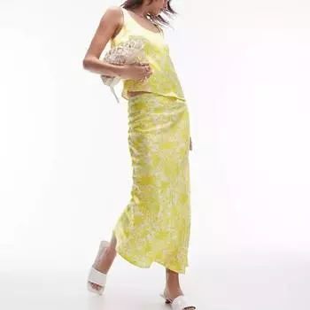 Юбка Topshop Bias Cut, желтый