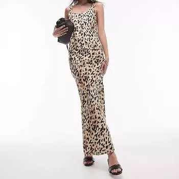 Юбка Topshop Co-Ord Satin, леопардовый