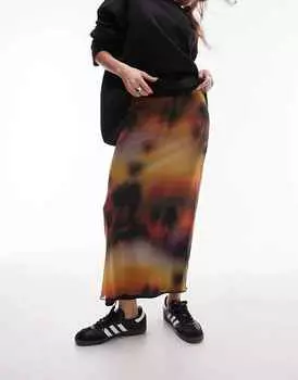 Юбка Topshop Jersey Abstract Tie-dye, мультиколор