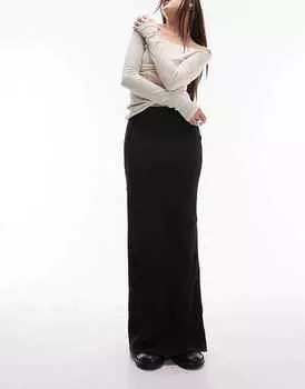 Юбка Topshop Jersey Cut Rib, черный