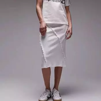 Юбка Topshop Pointelle 90s Lenght Ruffle, белый