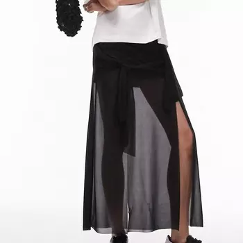 Юбка Topshop Tall Knot Midi, черный