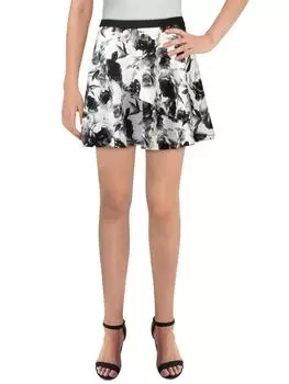 Юбка трапециевидной формы для вечеринок с принтом для женщин от Juniors Speechless, черно-белый