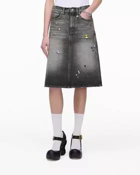 Юбка трапециевидной формы Gem Marc Jacobs, цвет Bleached Black