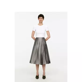 Юбка-трапеция Arket плиссированная, серый