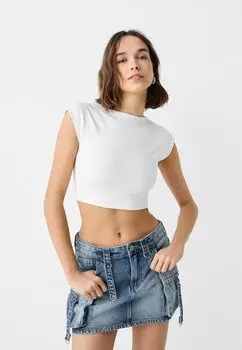 Юбка-трапеция Bershka, голубой деним