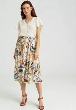 Юбка-трапеция Greenpoint, бежевый/цветочный